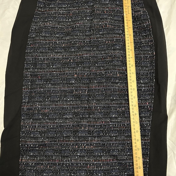 White House Black Market Tweed Pencil Skirt Metallic Black/Blue/Mauve Women’s 14 - Picture 6 of 12